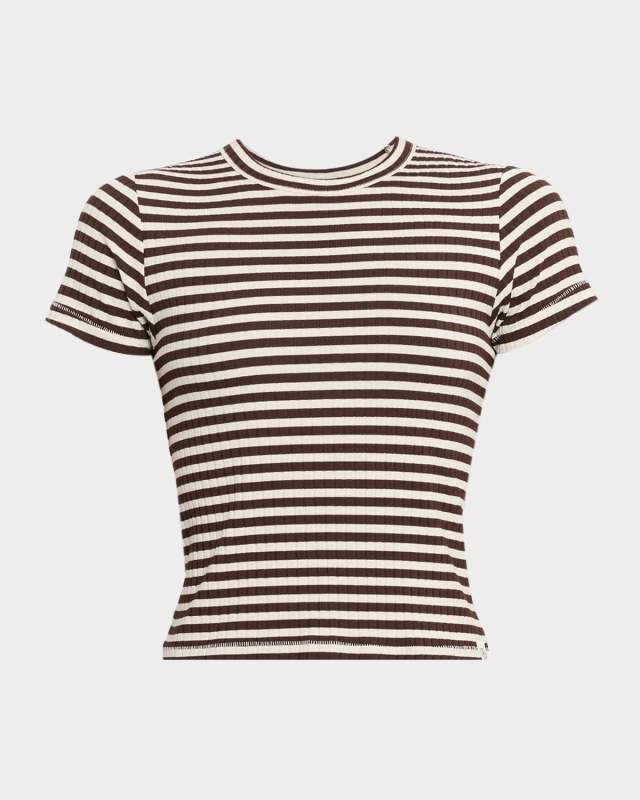 Luca Stripe Rib-Knit Top